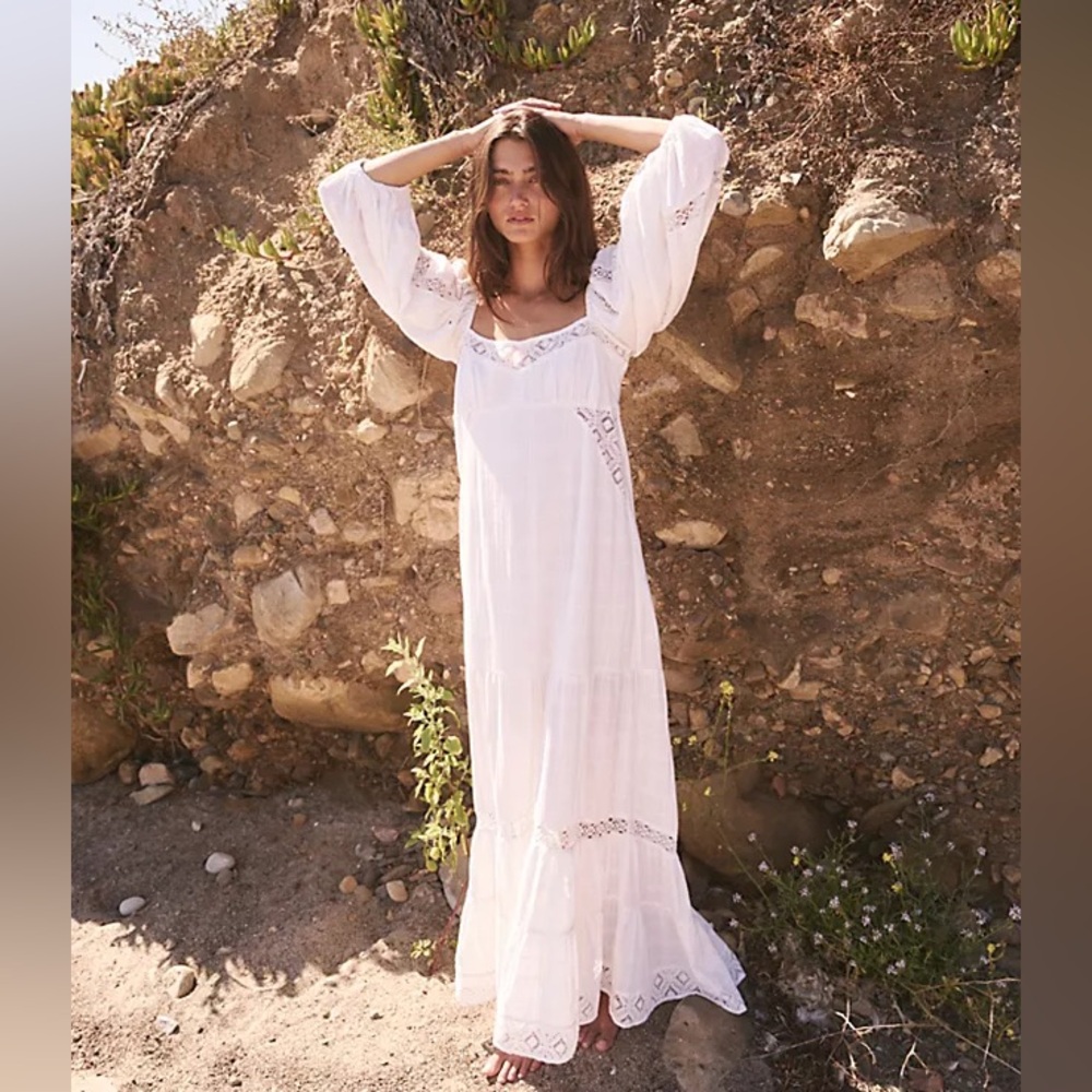 NWT Free People White All The Attitude Maxi